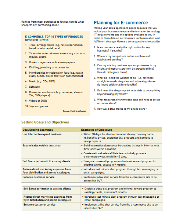 e business plan template