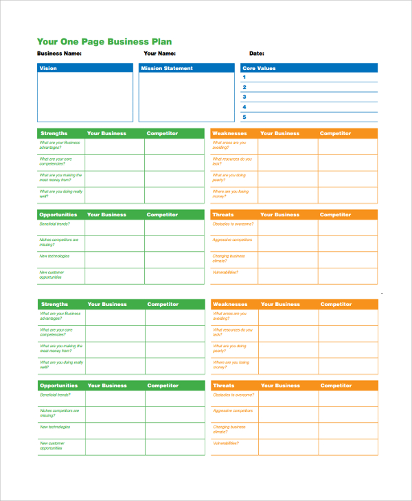 free business plan pdf template