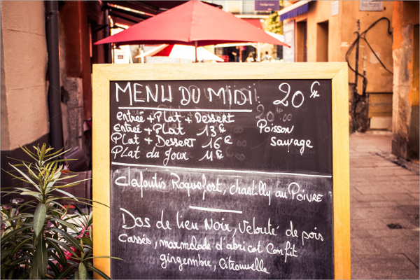 restaurant french menu template