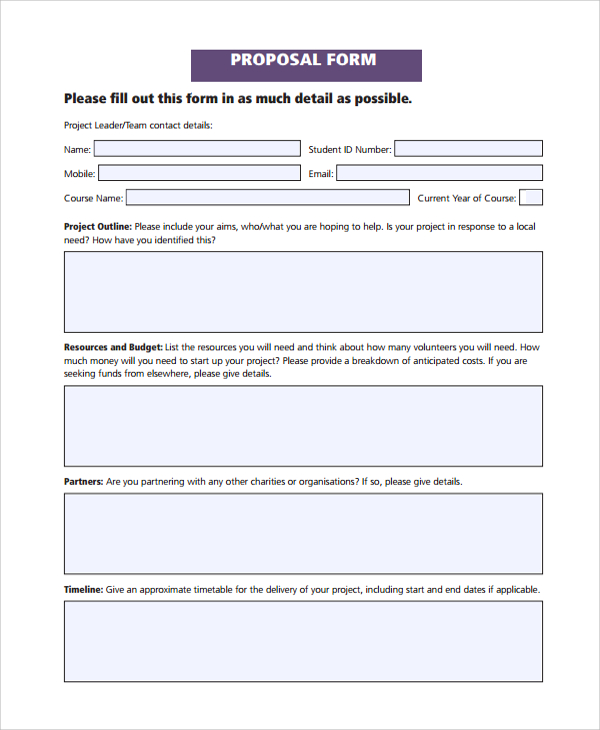 project proposal form