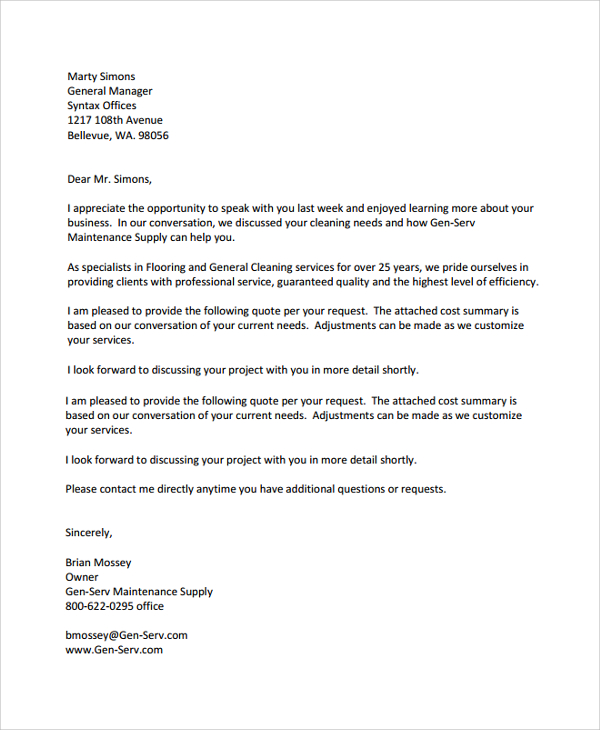 FREE 7+ Sample Business Proposal Letter to Client in PDF ...