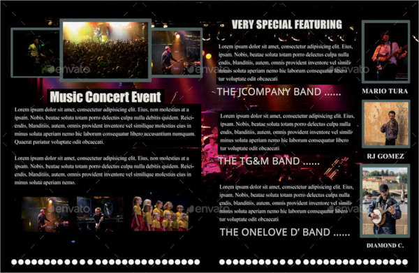 music concert event brochure template