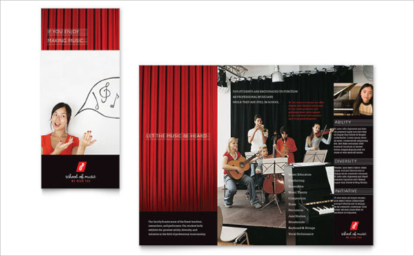 music school brochure template