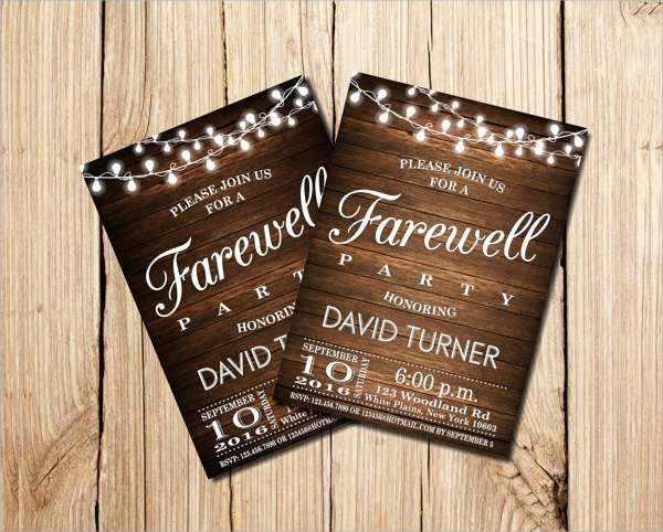 farewell invitation cards designs