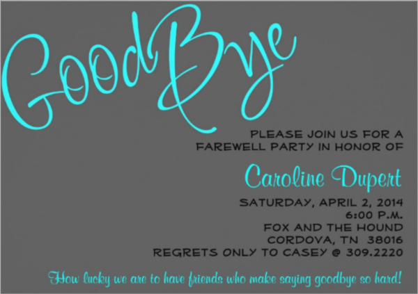 customize farewell invitation 