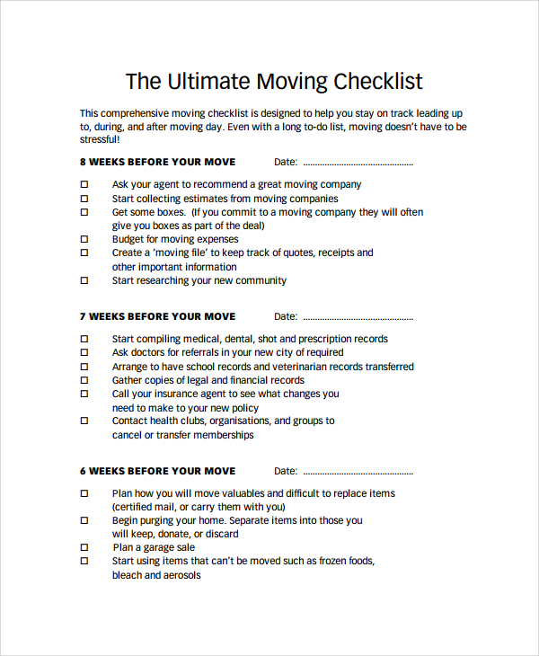 business moving checklist template