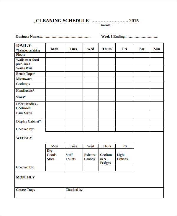 Free Printable Janitorial Checklist Template Printable Templates