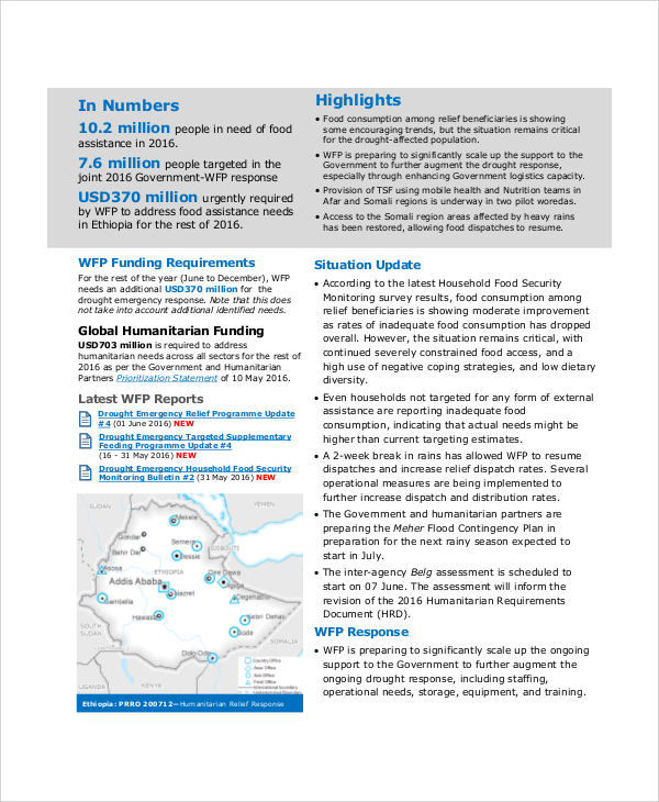 emergency situation report template