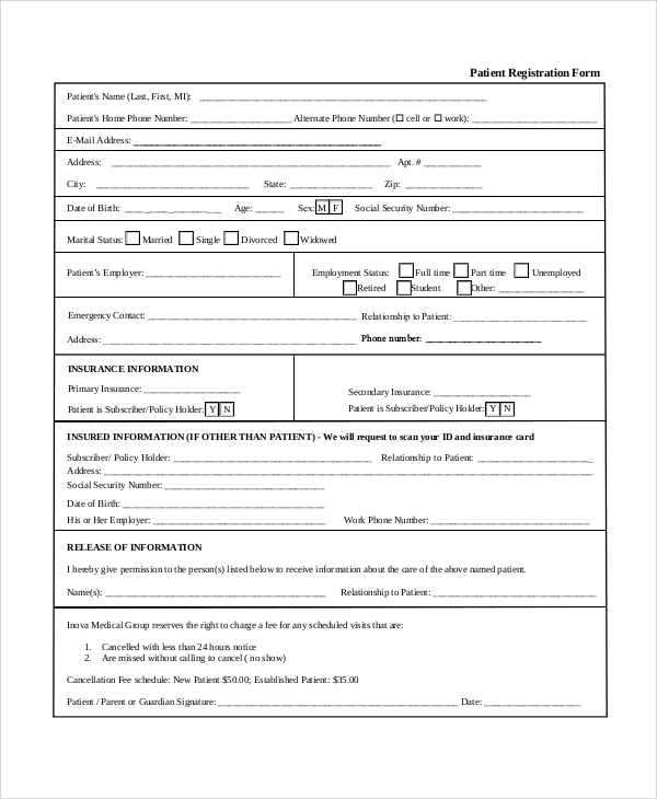 patient registration form 