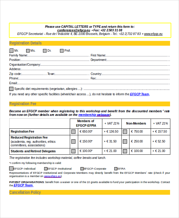 participant registration form 