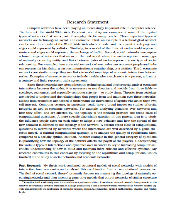 research statement template