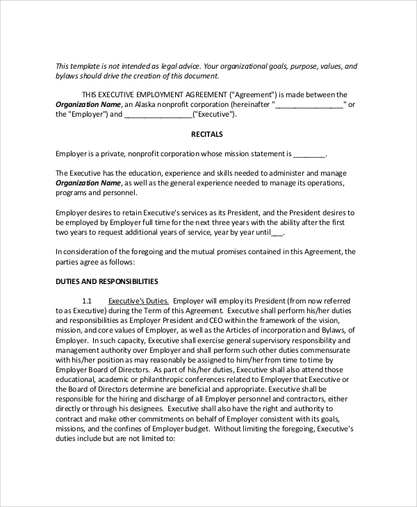 executive employment agreement 