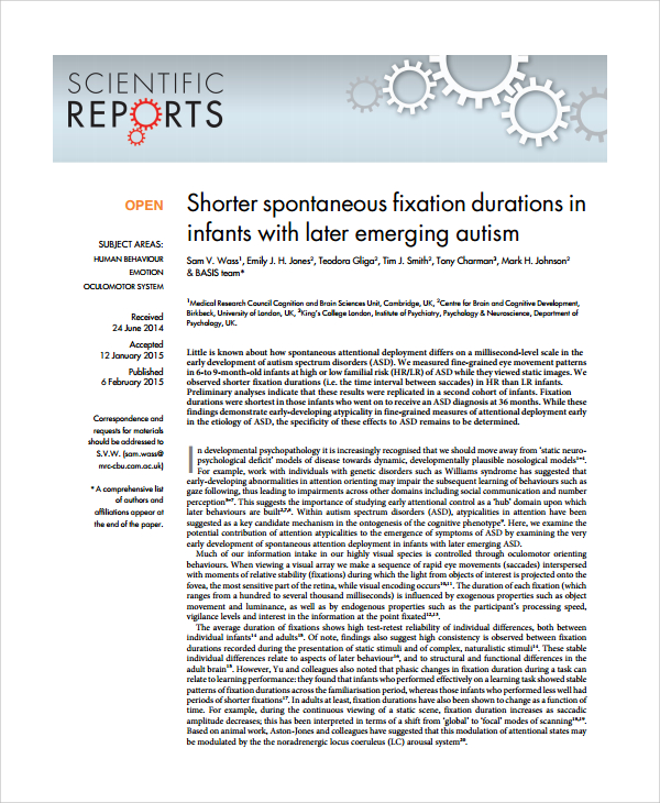 scientific research report format