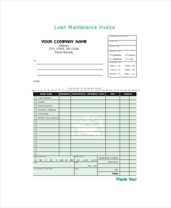 FREE 9+ Sample Service Invoice Templates in PDF MS Word Google Docs