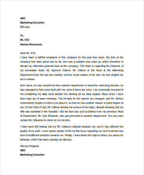 FREE 7+ Sample HR Letter Templates in PDF | MS Word