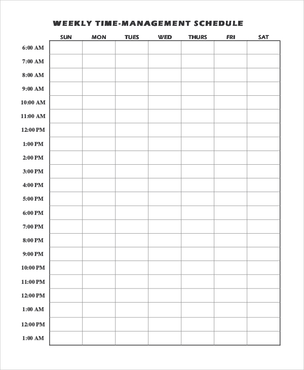 Time Management Template Pdf