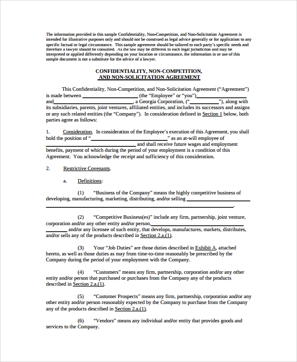 standard employment confidentiality agreement