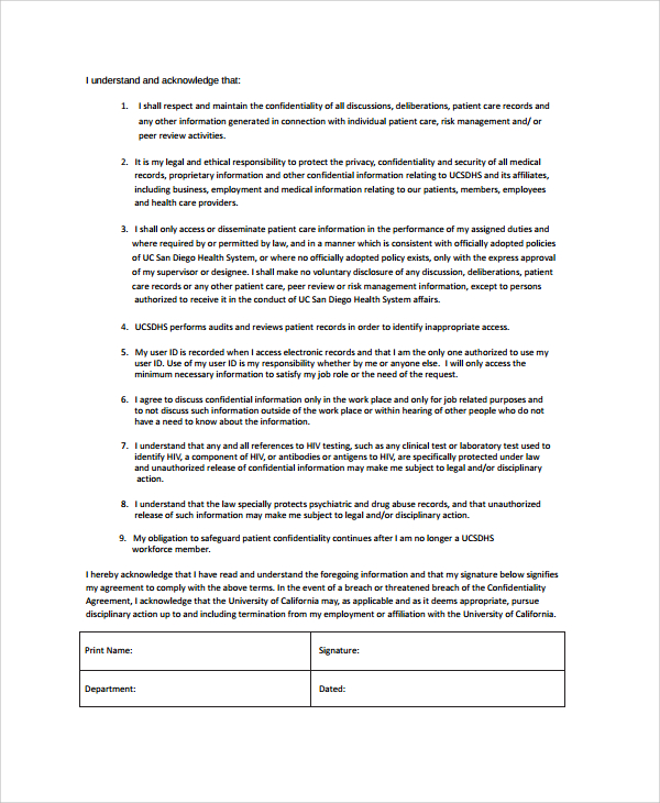 sample employment confidentiality agreement1