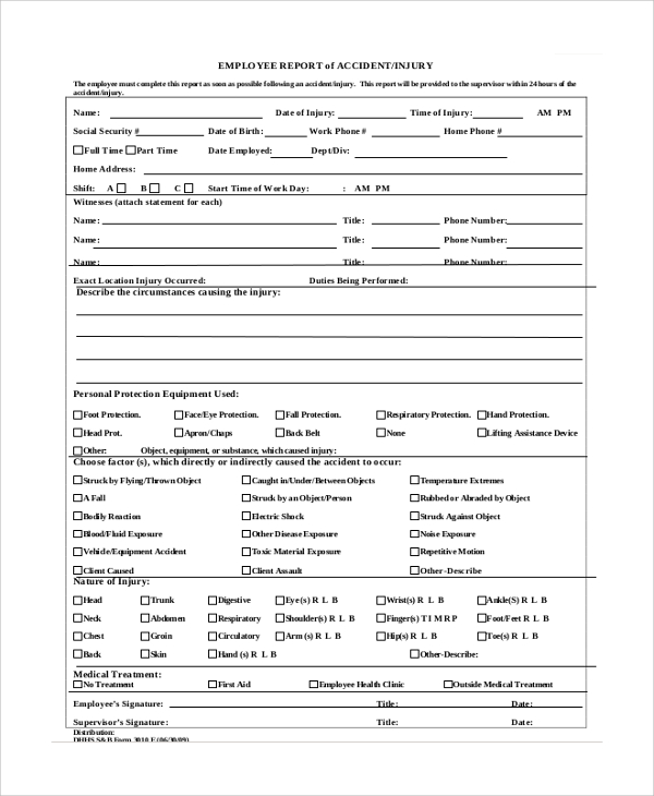 employee incident report form