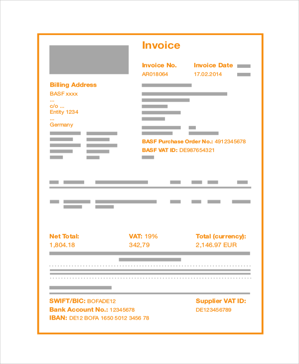sample blank invoice