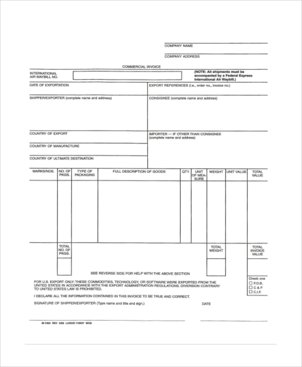 commercial freelance invoice