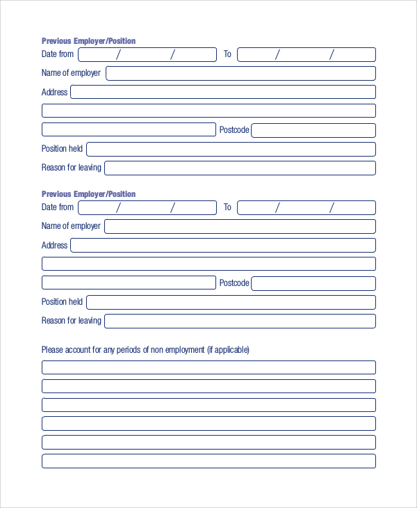 co operative job application form