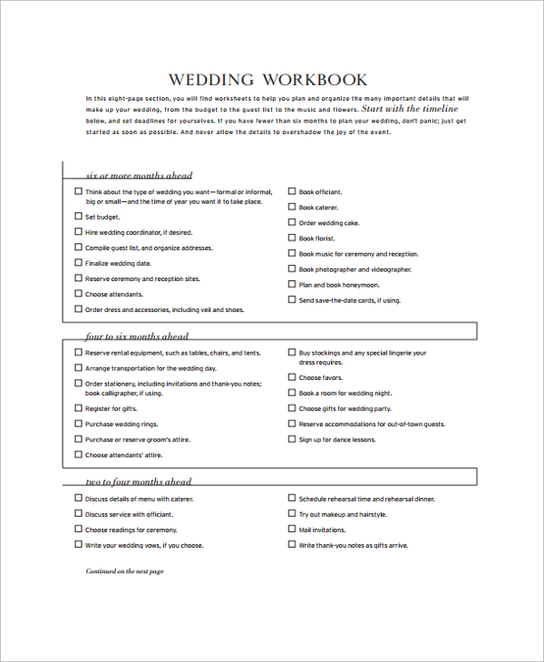 wedding guest planning workbook