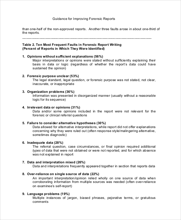 forensic science case study report sheet