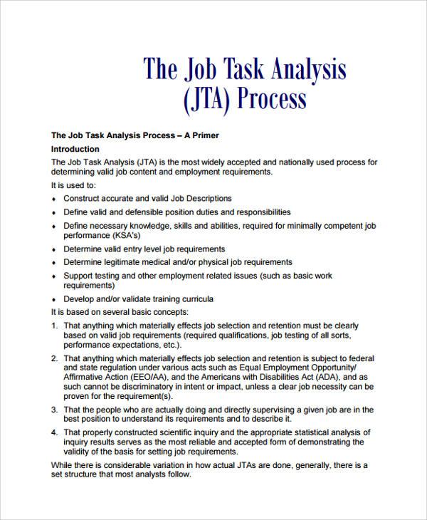 sample job task analysis template