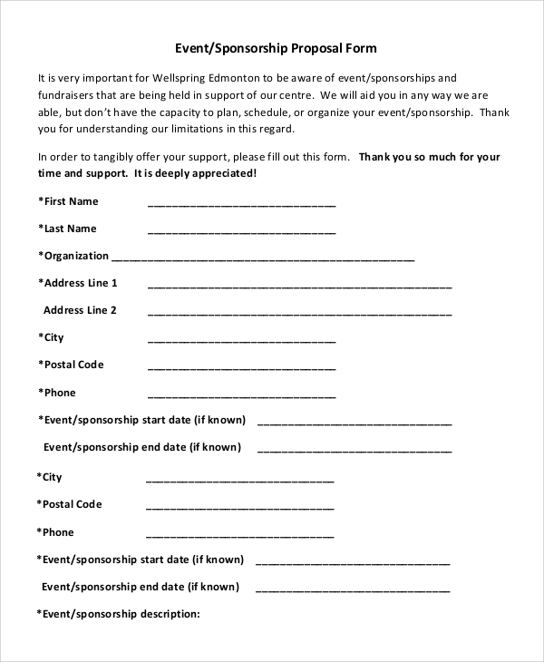 event sponsorship proposal form
