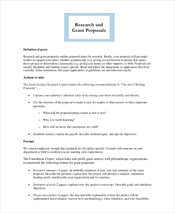 research grant proposal