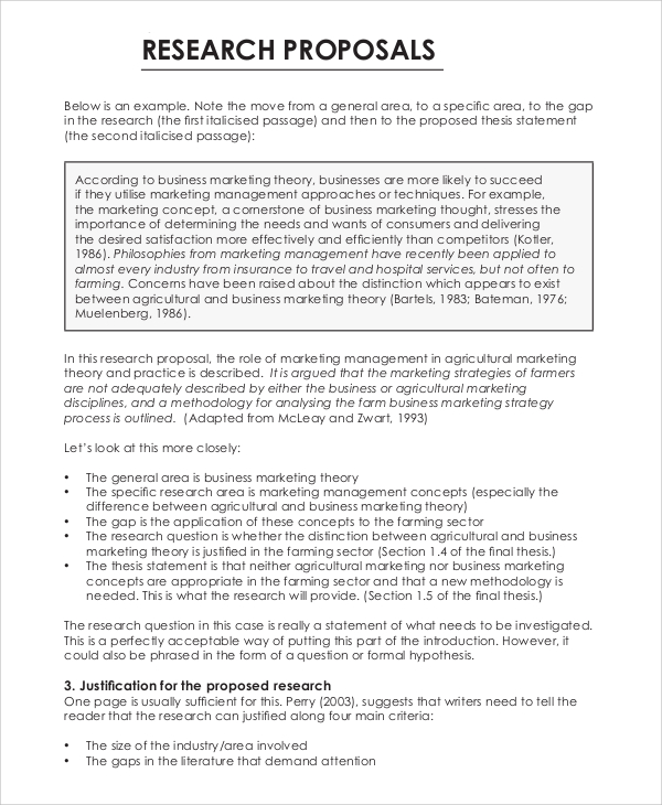 Sample research proposal in operations management