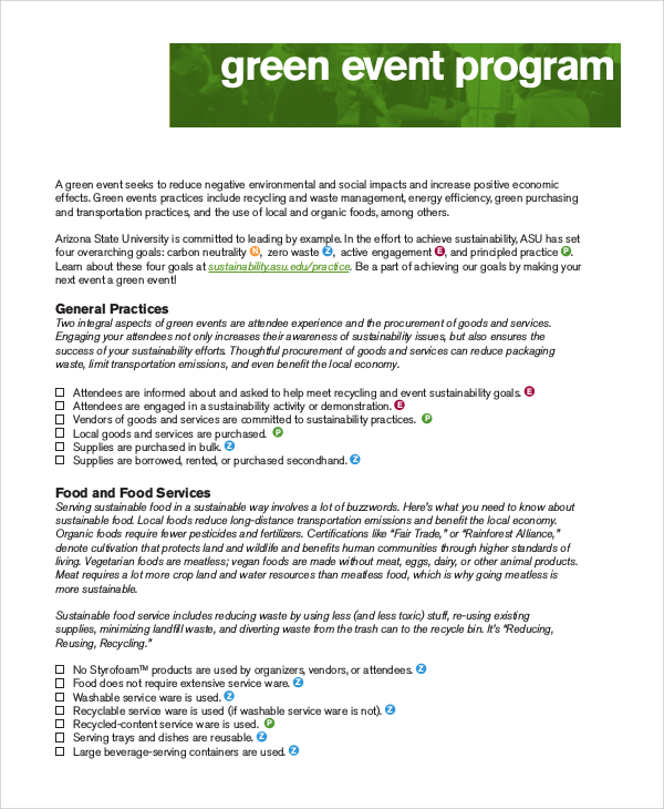 green event program