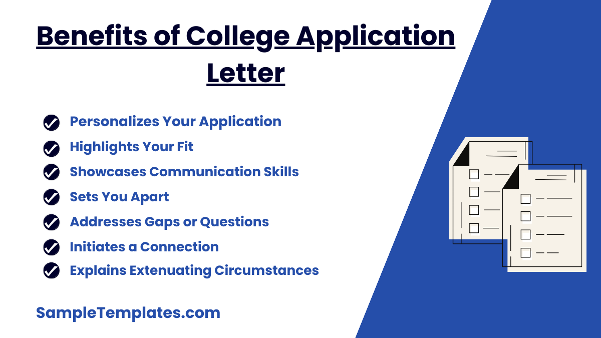 benefits of college application letter
