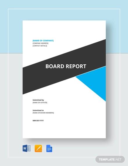 FREE 18  Sample Board Reports in Google Docs Apple Pages MS Word