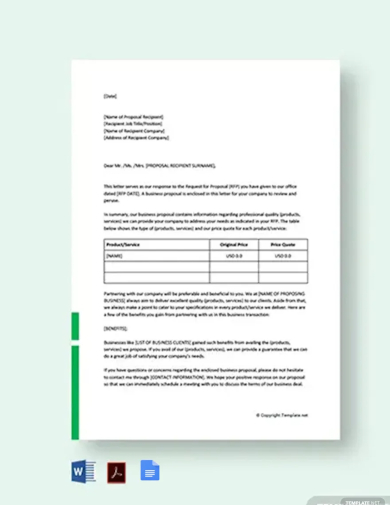 sample business proposal cover letter