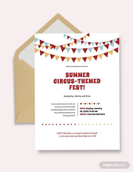 circus invitation sample