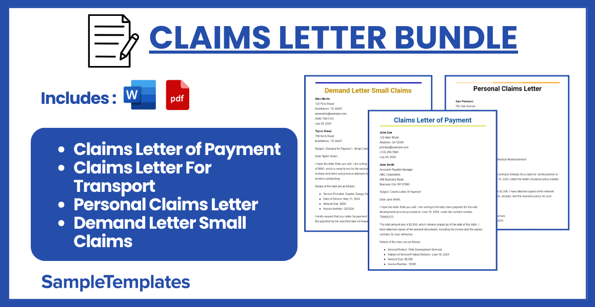 claims letter bundle