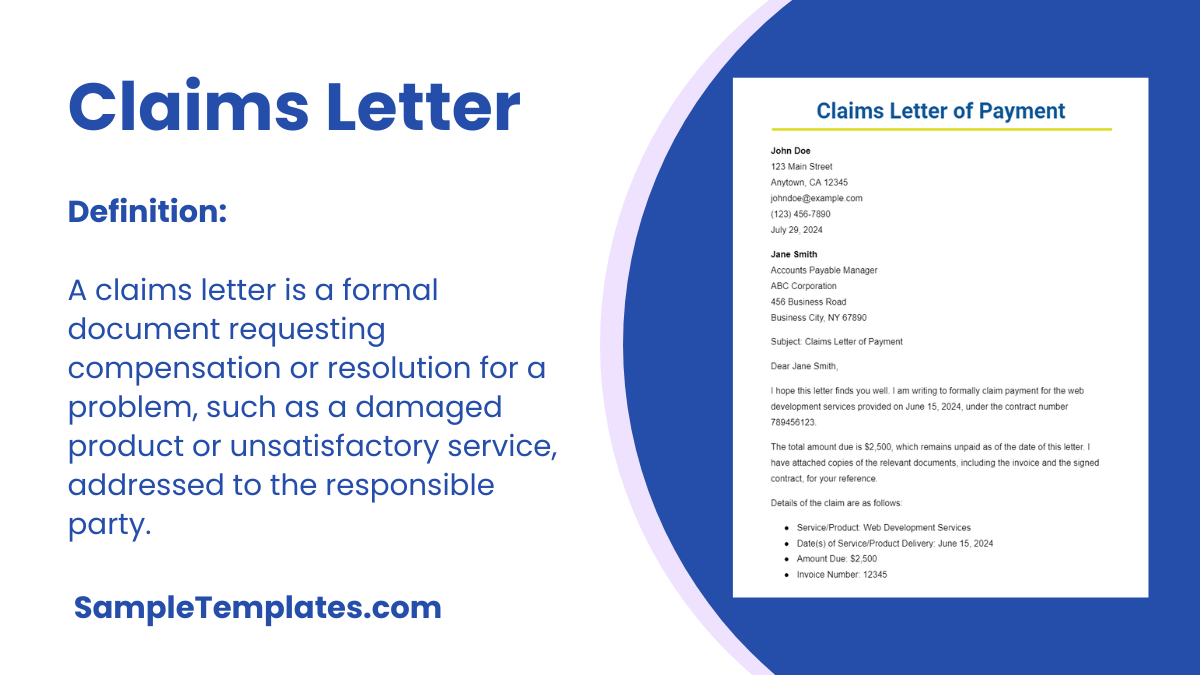 Claims Letter