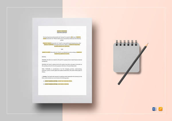 coaching contract template in pages for mac