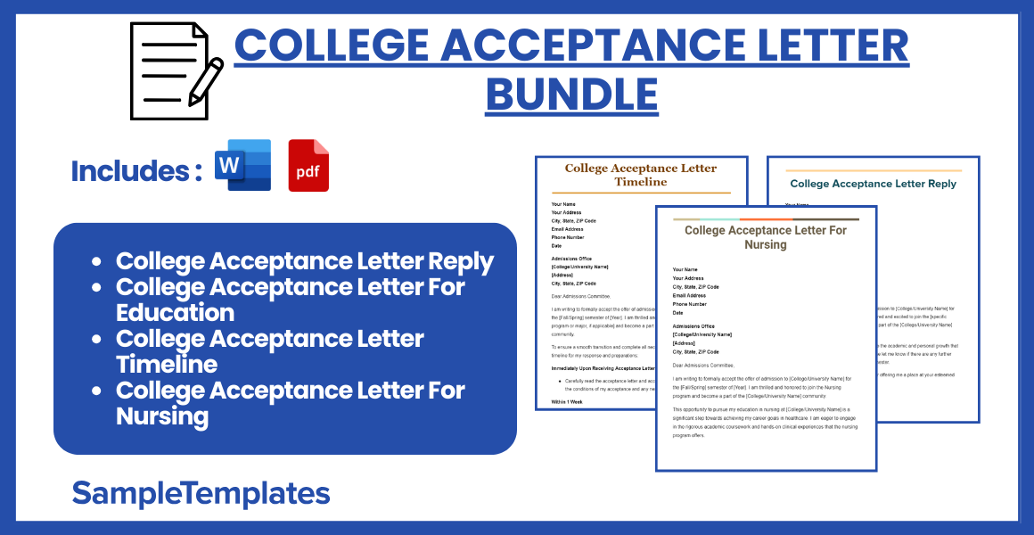 college acceptance letter bundle