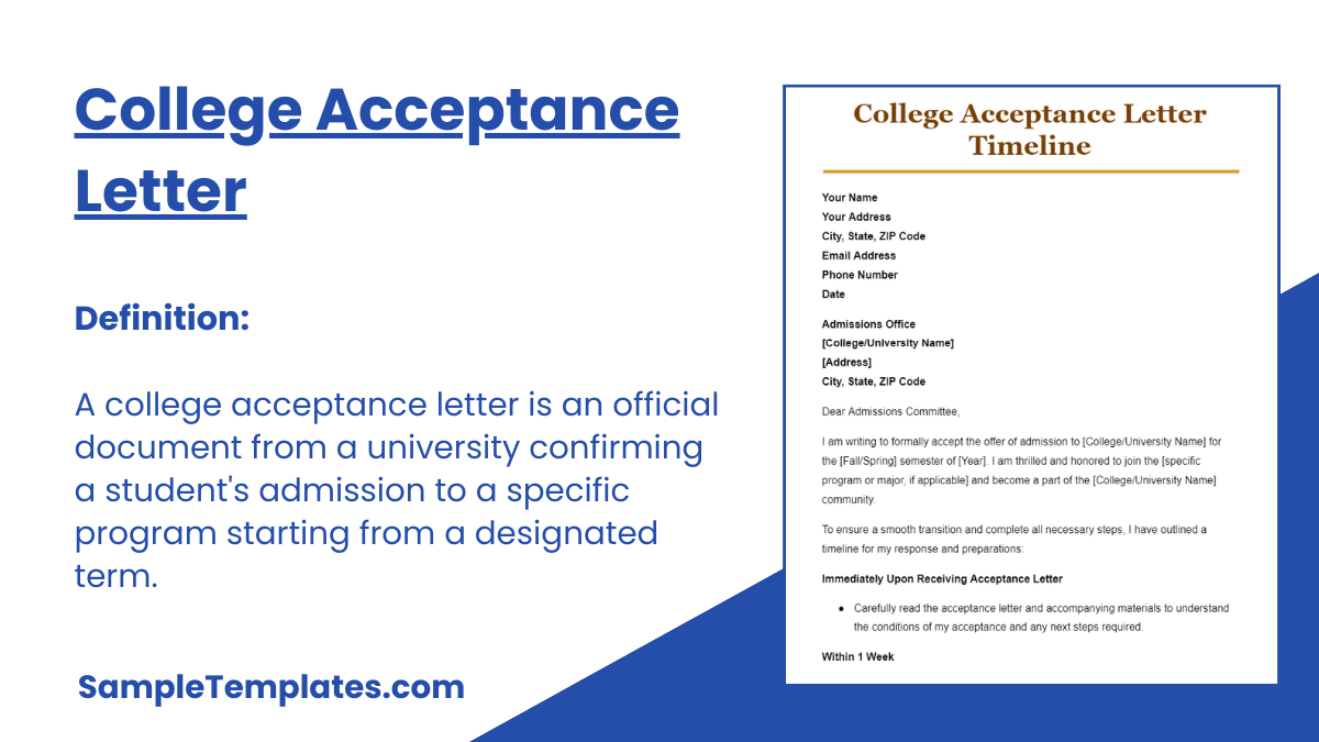 College Acceptance Letter