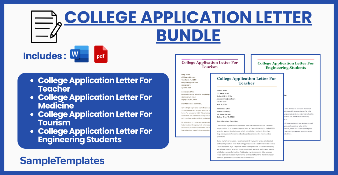 college application letter bundle