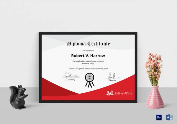 diploma completion certificate template