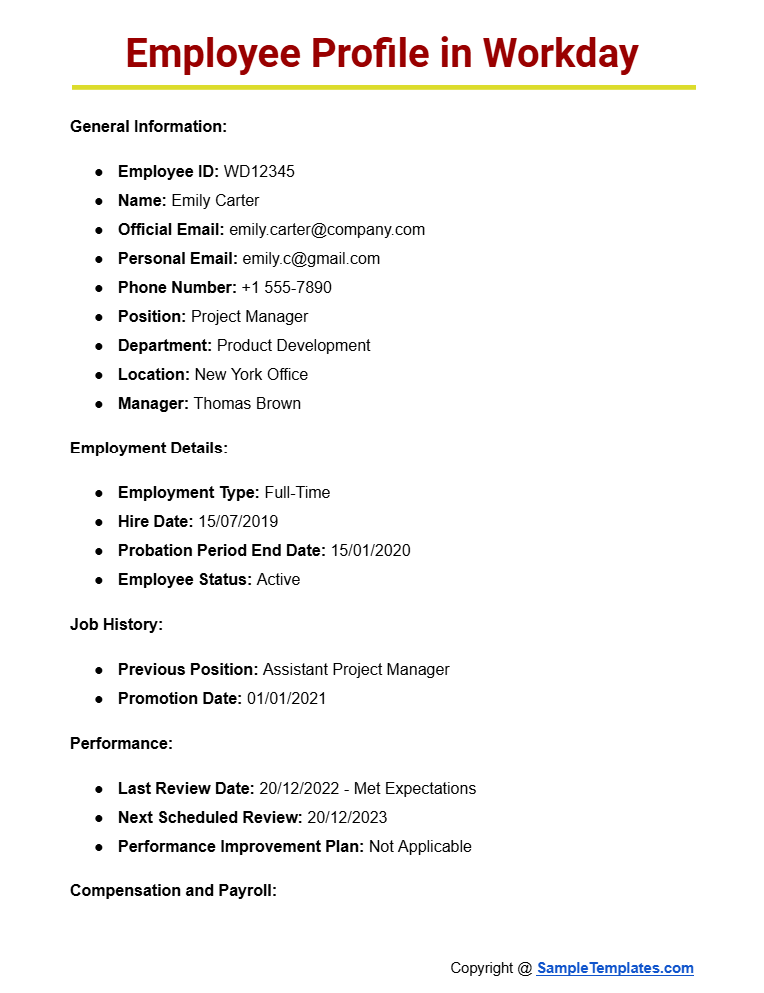 employee profile in workday