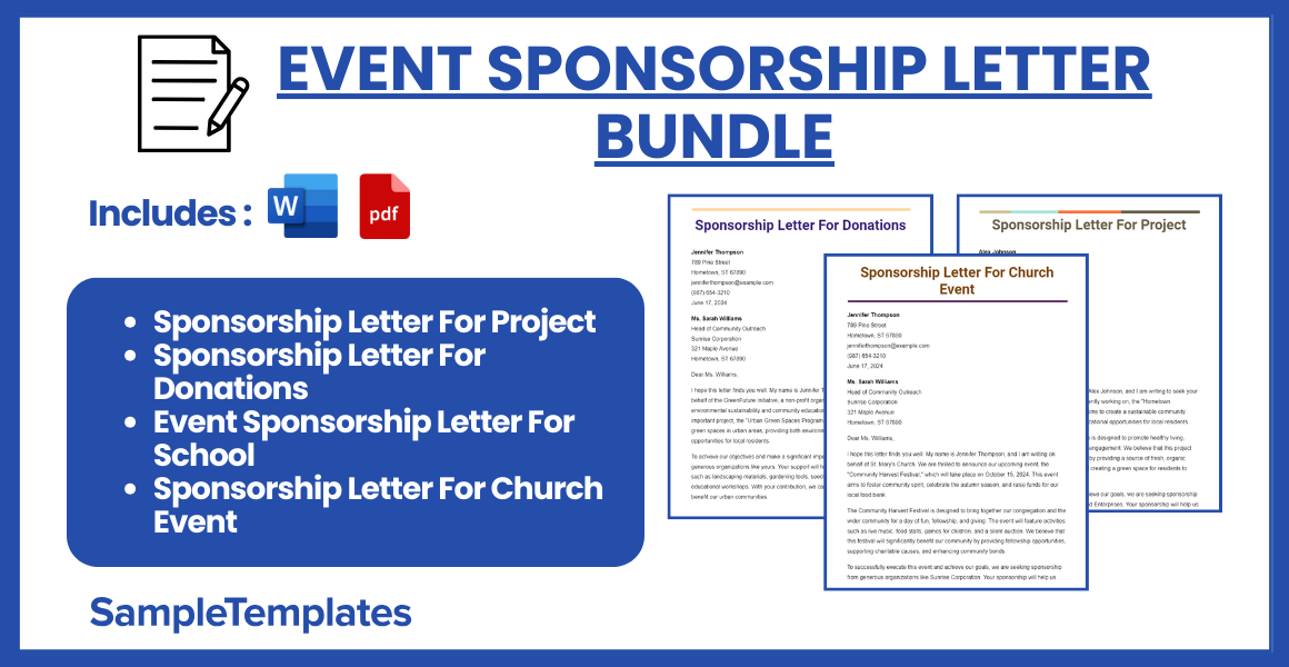 event sponsorship letter bundle