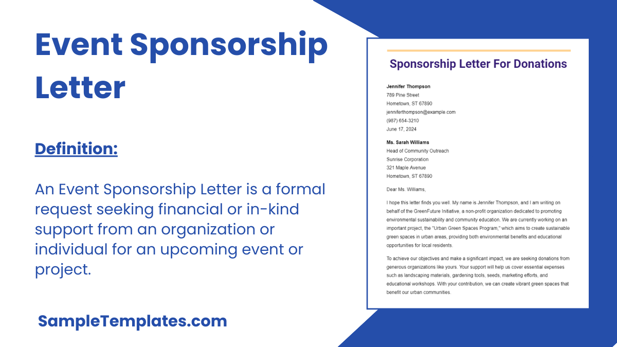 Event Sponsorship Letter