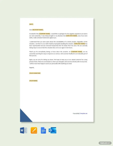 free business apology letter for inconvenience template