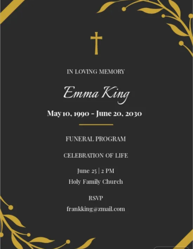funeral program catholic invitation template