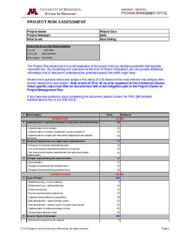 general project risk assessment